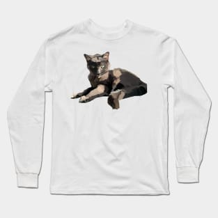 Grey Cat with Green Eyes Long Sleeve T-Shirt